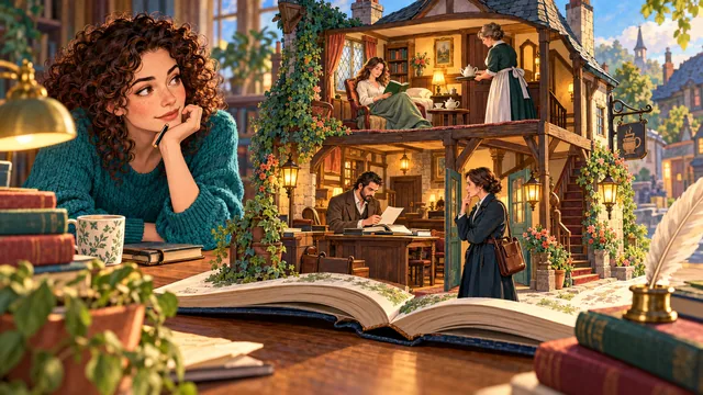 An inn cutaway reveals a sheltered woman to the author, while the journalist keeps verified news from an investigator who has not learned it.