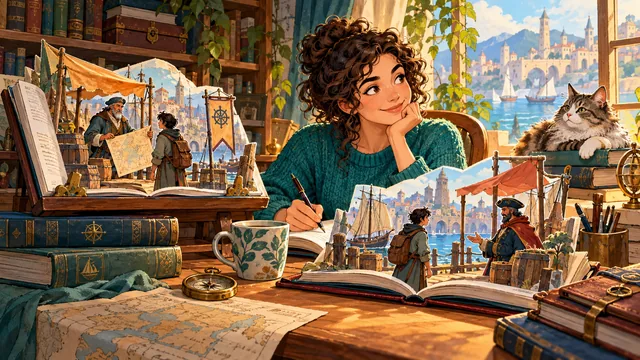 An original harbor meeting and chart handover stay preserved while the writer explores a separate revision without that early help.